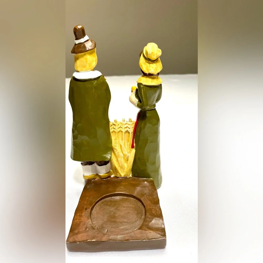 Faith at Home Harvest Pilgrim Couple Resin Decorative Tabletop Figurine